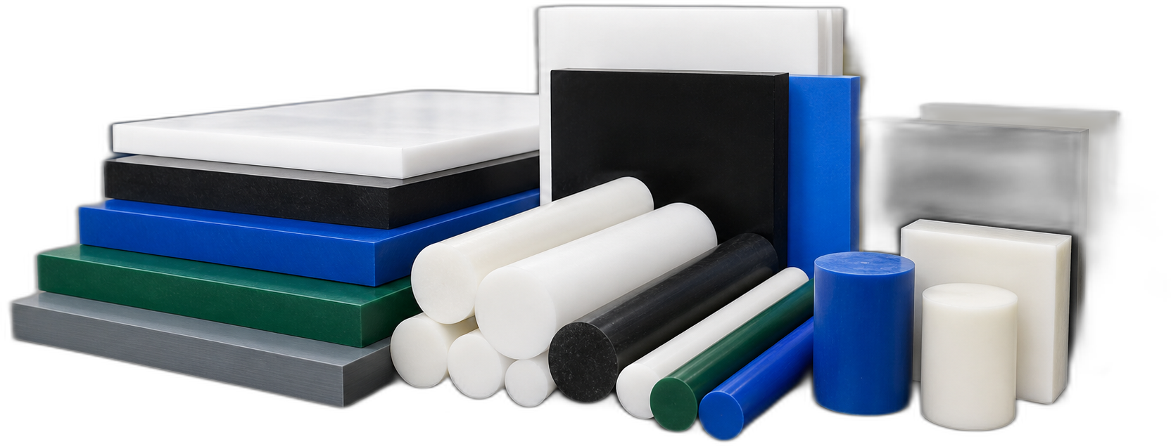 Engineering plastic rods and sheets.
